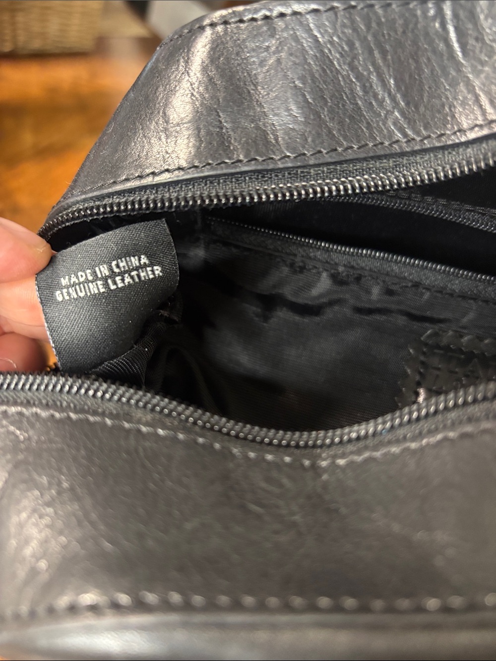 WILSON’S LEATHER Smooth Black Leather Double Top-Handle Satchel with Twilly- EUC - Picture 9 of 16